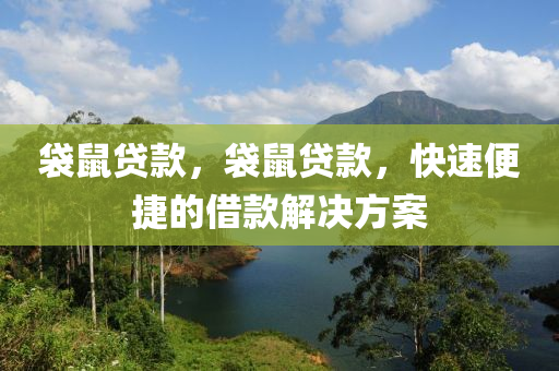 袋鼠貸款，袋鼠貸款，快速便捷的借款解決方案四川好木優(yōu)材家居有限公司