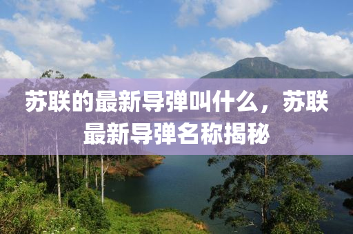 蘇聯(lián)的最新導(dǎo)彈叫什么，蘇聯(lián)最新導(dǎo)彈名稱揭秘