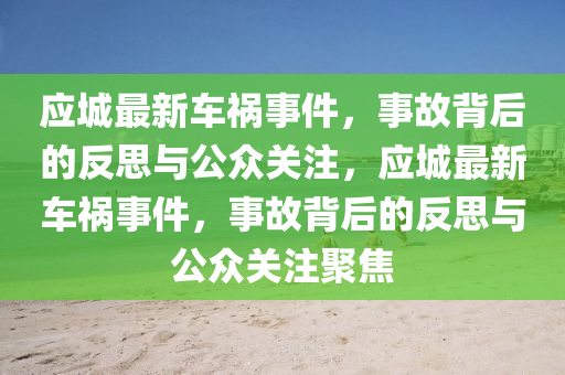 應(yīng)城最新車(chē)禍?zhǔn)录?，事故背后的反思與公眾關(guān)注，應(yīng)城最新車(chē)禍?zhǔn)录?，事故背后的反思與公眾關(guān)注聚焦