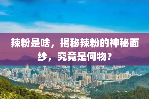 辣粉是啥，揭秘辣粉的神秘面紗，究竟是何物？