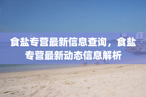 食鹽專(zhuān)營(yíng)最新信息查詢(xún)，食鹽專(zhuān)營(yíng)最新動(dòng)態(tài)信息解析