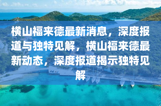 橫山福來德最新消息，深度報道與獨特見解，橫山福來德最新動態(tài)，深度報道揭示獨特見解